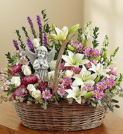 Heavenly Angel&amp;trade; Lavender and White Basket