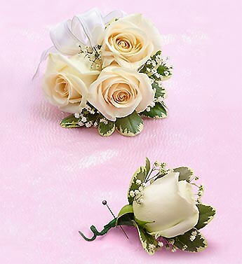 White Rose Corsage &amp;amp; Boutonniere